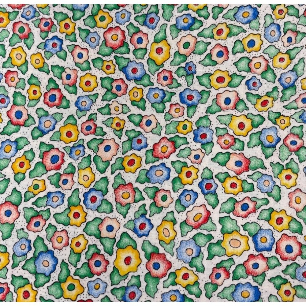 Lisa Williams Bits N Pieces Floral Cotton Fabric 19" x 44" Colorful Pattern